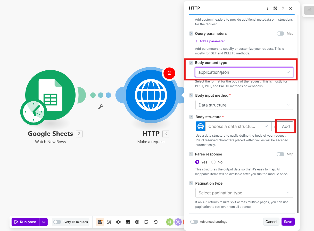 Body Content type 설정