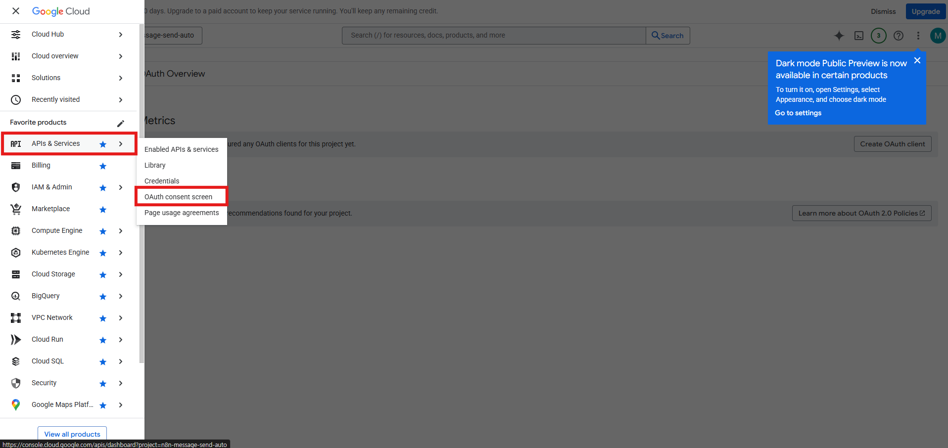 Create client 클릭
