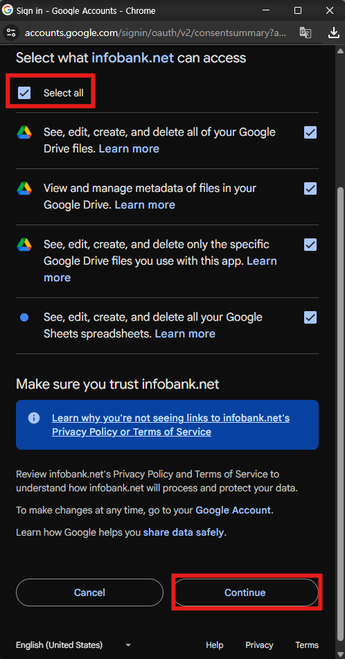 연결 성공 확인