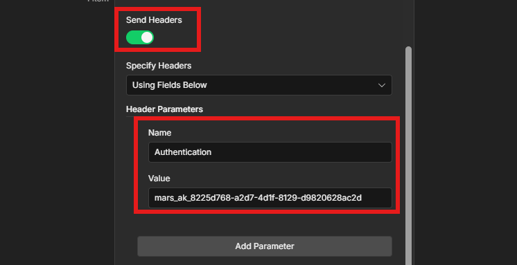 Send Body JSON 입력